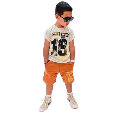 Imagem de Roupa Menino Infantil Camisa Bermuda Conjunto Masculino - Ikaros IK, M