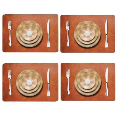 Imagem de 24 Jogo Americano COURO  Impermeável Limpa Facil para MESA - GENERTOY,