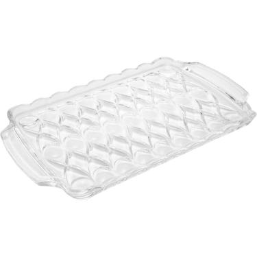 Imagem de Bandeja Cristal Angel Wolff com Alça 35x21x3cm Café Decorar Mesa Posta