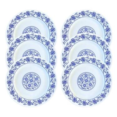 Imagem de Jogo 6 Pratos em Melamina Estampa 20cm Buffet Restaurantes - Fx