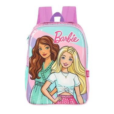 Imagem de Mochila De Costas Escolar Barbie Rosa E Verde - Luxcel