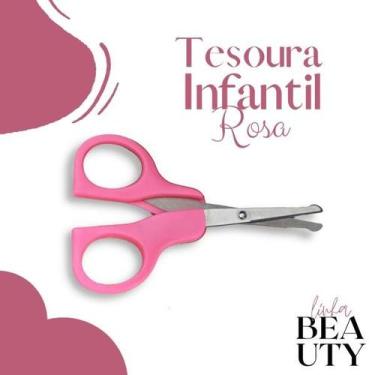 Imagem de Tesoura Infantil Rosa Para Cortes de Unhas- TUIR-98 - NYBC