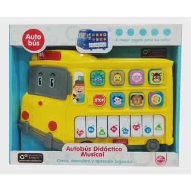 Imagem de Brinquedo Piano  AutoBus  Didático Músical Com Luz(Amarelo) - Toy king