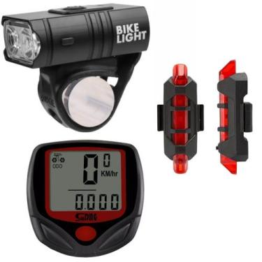 Imagem de Kit Velocímetro com Fio Pisca Traseiro Lanterna Frontal com Led T6 Sup