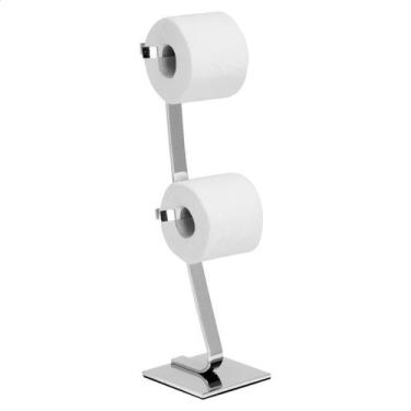 Imagem de Porta Papel Higiênico De Chão Com Reserva Cromado SF - Shopforte