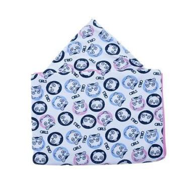 Imagem de Toalha de Banho Estampada Esponja com Capuz Bebê - Mafessoni, Menina