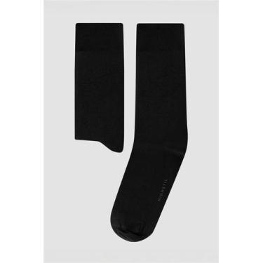Imagem de Meia Social Cano Alto Lisa - Preto - HIGHSTIL, Preto, 38 A 43