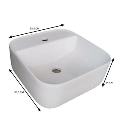 Imagem de Kit Cuba Pia Louça Cerâmica Banheiro Torn Mono E Válv S04 - Smart Nort