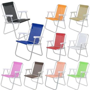 Imagem de Cadeira de Praia Alta em Alumínio Várias Cores Sannet BEL, Laranja