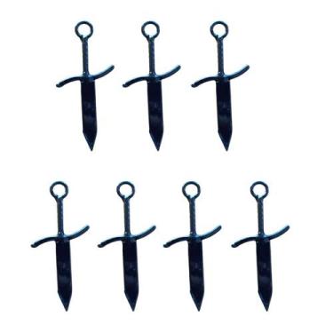 Imagem de Kit 7 unidades de punhais de 10cm coloridos - EMPÓRIO ARTES, PRETO