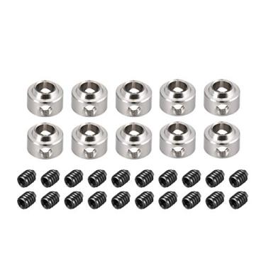 Imagem de uxcell 10 peças RC avião avião trem de pouso roda parada 4,1 mm diâmetro do furo do eixo.