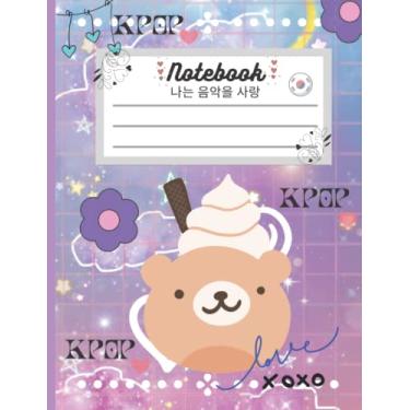 Imagem de Notebook: Aesthetic Korean Kpop Kawaii Cute Brown Bear with designed interior Graph Paper Primary Book, SOFT Cover Girls Kids Elementary School ... Creative Writing Journal, 120 Pages Paperback