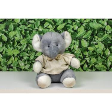Imagem de PELUCIA SAFARI ELEFANTE PROVENCE 15 CM - PARA DECORAÇÃO (Camiseta e gravata xadrez de bege)