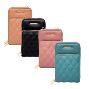 Imagem de Bolsa Carteira Luxo Feminina Com Alça Textura Matelassê (Bege)