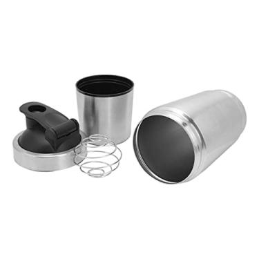 Imagem de Garrafa Agitadora de Proteína de Seção Dupla de Aço Inoxidável, Copo Portátil para Amantes de Academia e Adolescentes
