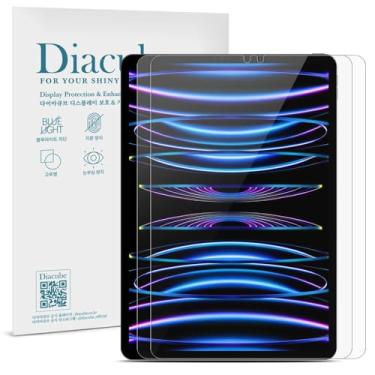 Imagem de Diacube Pacote com 2 películas protetoras de tela PET 6H com revestimento de vidro para iPad Pro 6ª/5ª/4ª/3ª geração 11 polegadas, transparente HD, compatível com ID facial e Apple Pencil, antiluz