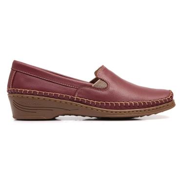 Imagem de Sapato Sapatilha Mocassim Feminino Couro Vinho Mager