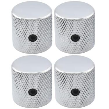 Imagem de 04 Knobs De Metal Flat Top Cromado Para Telecaster Precision