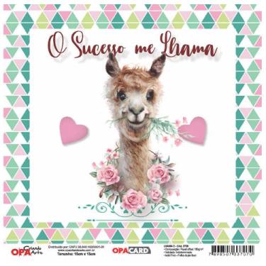 Imagem de Papel Scrapbook Lhama 2 Opacard 180g 15 x 15cm Repeteco - 2759
