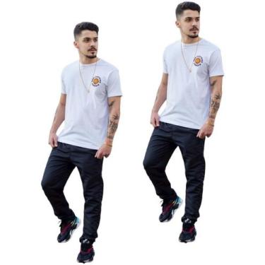 Imagem de 2 Calças Tactel Masculina Skinny Jogger 2 Bolsos Barata 416 - FR, 2 pr