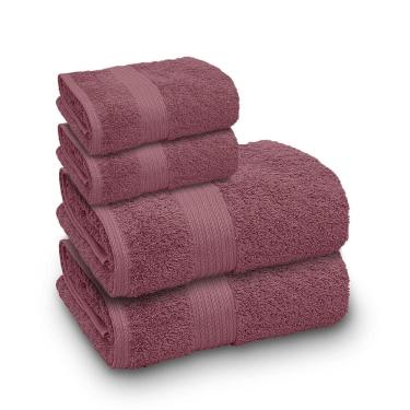 Imagem de Jogo de Toalha Banhão Indiana Intense 100% Algodão 4 Peças Gramatura 600 Orquídea