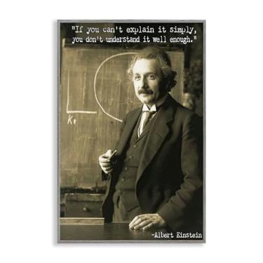 Imagem de Stupell Industries Inspiring Einstein Quote Gray Framed Giclee Wall Art Design by Graffi*tee Studios, 20 x 30