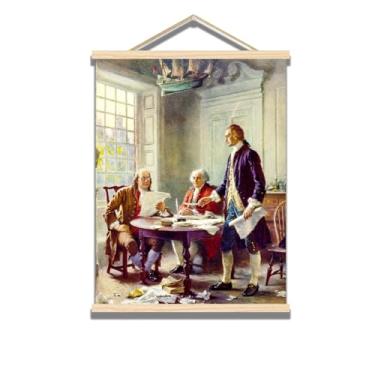 Imagem de Jean Leon Gerome Arte de parede em tela Declaração de Independência Pintura de pôster de madeira cabide evento histórico pôster bonito moderno minimalista decoração de parede - Hotel Casa