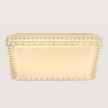 Imagem de Plafon Quadrado de Cristal Acrílico Branco 40cm Led 25W 3 em 1 Bivolt