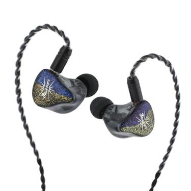 Imagem de HIFIXAUDIO Fones de ouvido Kiwi Ears Forteza Monitor, fones de ouvido com fio HiFi 1BA + 2DD, monitor de jogos e estúdio, fones de ouvido IEM, com cabo IEM destacável para músicos audiófilos (preto)