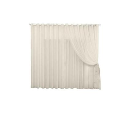 Imagem de Cortina 6,00x2,50 Sala Quarto Cozinha Varão Voil Duplo - Shoppingnet, 