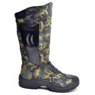 Imagem de Bota Couro Militar Masculina Coturno Camuflada Exército - CMR Shoes, C