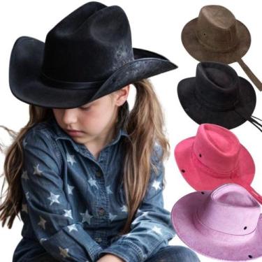 Imagem de Chapeu  Boiadeira Rodeio Menina  infantil  Ana castela  Rosa  e  preto