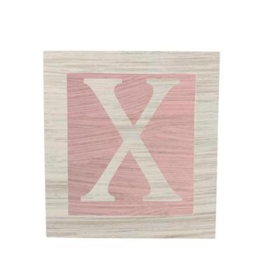 Imagem de Cubo Rosa Letra Branca com Aplique Festa Chá de Bebê Decoração 8x8x8 C