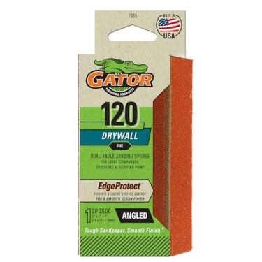 Imagem de Gator 783520 Esponja de lixa fina de ângulo duplo de 120 grãos, 7 x 12 x 2,5 cm