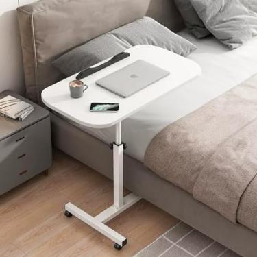Imagem de Mesa de cama, mesa rolante com rodas para casa e médicos, mesa ajustável para laptop - bandeja de hospital para comer, acamado, idosos