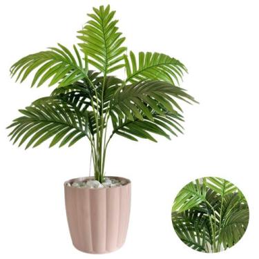 Imagem de Palmeira Artificial Com Vaso Polietileno Decora Casa Mesa - PlantaImpo