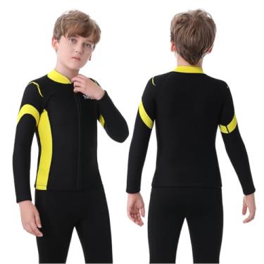 Imagem de Intboss Roupa de mergulho infantil top 3 mm jaqueta molhada para meninos e meninas 3T 4 T jaqueta de mergulho infantil 2 mm tamanho juvenil 6-14