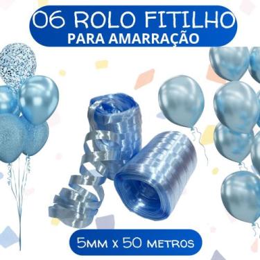 Imagem de Kit Fitilho Rolo para Embalagens e Presentes, cores brilhantes 06 unid
