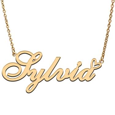 Imagem de RONKAH Colar de nome personalizado com coração banhado a ouro 18 K com nome personalizado para mulheres, colar de moda pessoal melhor presente para meninas, mãe, filha, amizade, Natal, aniversário Dourado