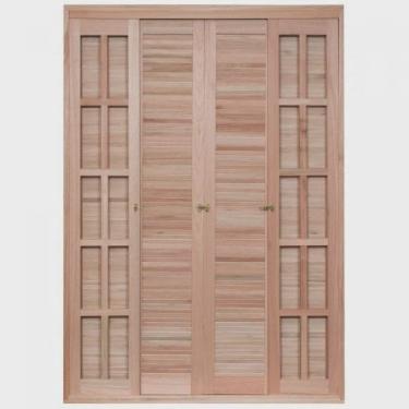 Imagem de Porta de Madeira Balção de Correr 213x160cm com Batente 14cm ewk 472 Rondosul