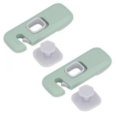 Imagem de Trava de Segurança Gaveta Geladeira Armario Kit 2 unidades Protege Criança Bebe Infantil Evita Acidente Fechadura Porta Janela Resistente Multiuso