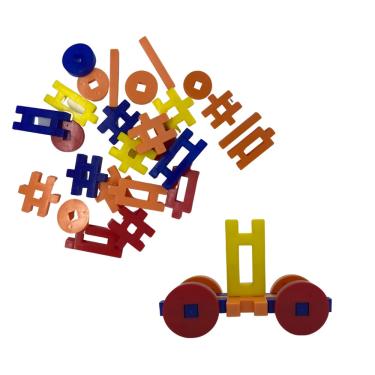 Imagem de 95 unidades monta lig barra infantil-brinquedo pedagógico kids- estimula A criança-desenvolve criatividade E imaginação- bloquinho coloridos