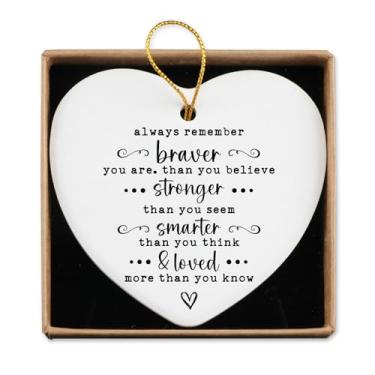 Imagem de Presentes inspiradores para mulheres, ornamento de cerâmica, sinal de lembrança, placa de coração, presentes motivacionais para filha, irmã, sobrinha, amigas, aniversário, formatura, incentivo,