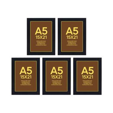 Imagem de Kit 5 Porta Retratos 15x21 Molduras Preta com Acetato - SHD Soleil Hom