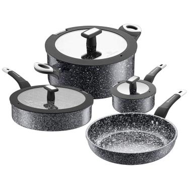 Imagem de Conjunto de Panelas Antiaderente Revestida de Cerâmica, 7 Peças, WAXONWARE, Preto