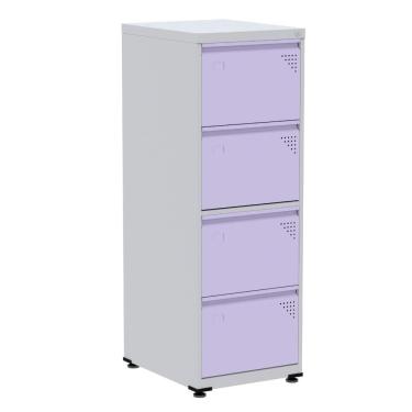 Imagem de Armário de Arquivo de Aço Pandin 4 Gavetas gavetas Cinza/Lilás