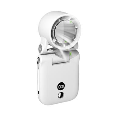 Imagem de Ventilador portátil portátil, mini ventilador pessoal de clipe, ventilador de mão de alta velocidade com visor digital de LED, ventilador ajustável de vento de 100 velocidades, ventilador de pescoço