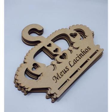 Imagem de Kit 10 Cabides Coroa Porta Laços/ Lacinhos em MDF - Inova Artesanato