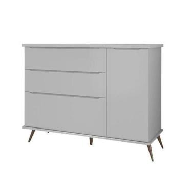 Imagem de Cômoda Melinda Retro 3 Gavetas 1 Porta Cinza - FbABY - Phoenix Baby