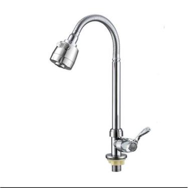 Imagem de Torneira Gourmet Flexível Cozinha Preto Parede/METAL Inox Cozinha Chuv